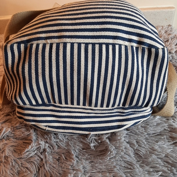 Madden Girl Backpack Blue and Cream Stripped - Picture 15 of 16